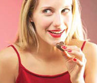 woman with chocolate